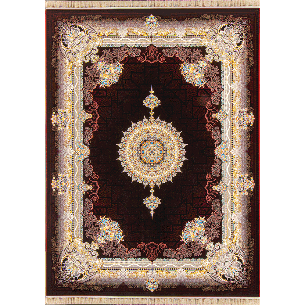 Ковер машинной работы 1200 язычков, черный дизайн hermes